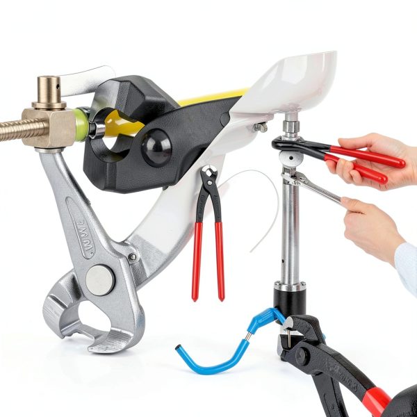 HKZTUY Ear Clamp Pliers Red Steel Nylon Grip Auto Repair-6