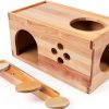 YKD Pet Chinchilla House Natural Wood Small Animal Hideout-5