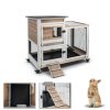 Magazoopet Rabbit Hutch Solid Fir Wood Waterproof Design-1