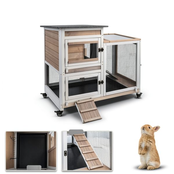 Magazoopet Rabbit Hutch Solid Fir Wood Waterproof Design-1