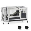 AniwuPaws Rabbit Hutch Indoor Cage Chew Proof Wheels-6