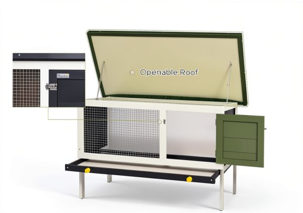 Aosom Outdoor Rabbit Hutch Weather Resistant Secure-3