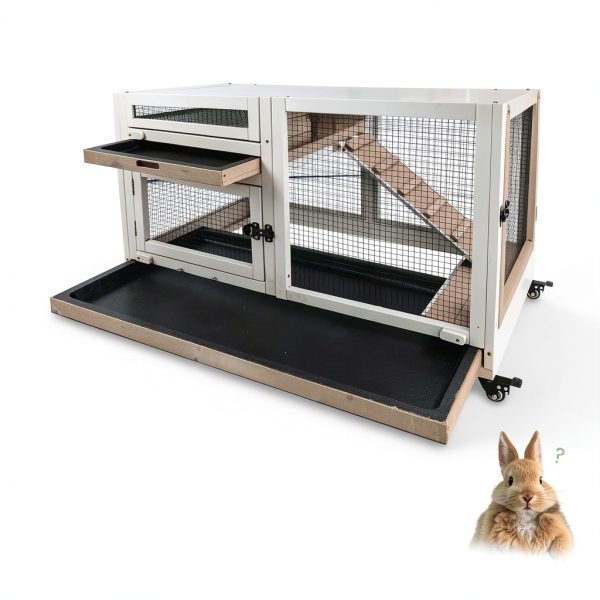 Magazoopet Rabbit Hutch Solid Fir Wood Waterproof Design-5