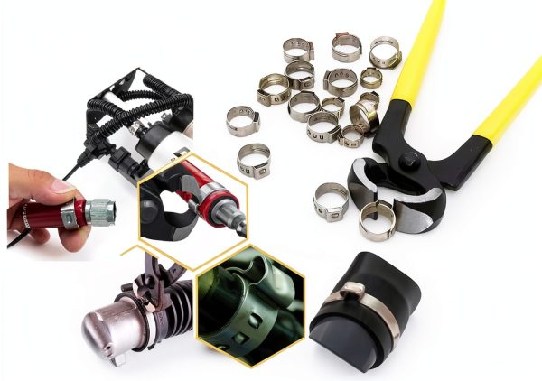 MISPIRE Stainless Steel Ear Clamps Silver Hose Fittings-4