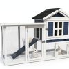 RUNSHED Rabbit Hutch Indoor Cage Solid Wood Easy Cleaning-5