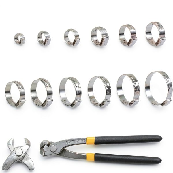 LAZIRO Single Ear Hose Clamps 260 Pcs Stainless Steel Kit-1