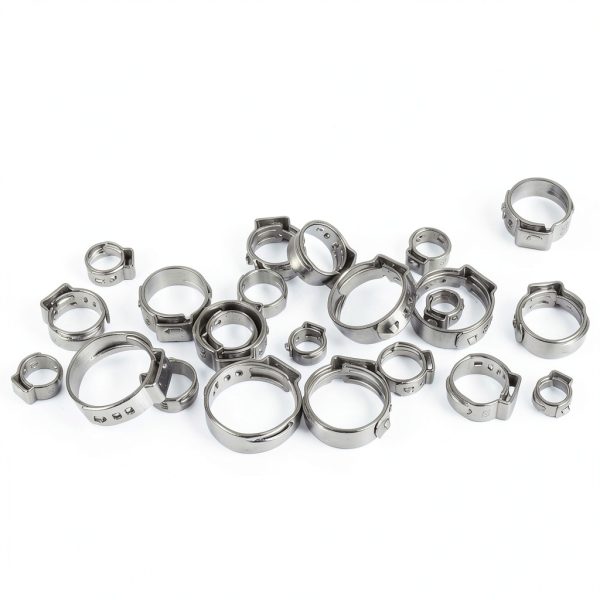 MISPIRE Stainless Steel Ear Clamps Silver Hose Fittings-5