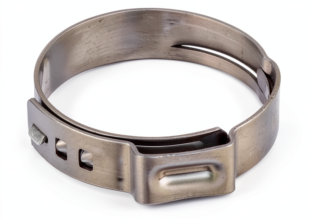 OETIKER stainless steel ear clamps installed on industrial hoses