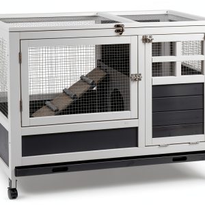 AniwuPaws Rabbit Hutch Indoor Cage Chew Proof Wheels-0