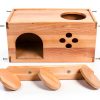 YKD Pet Chinchilla House Natural Wood Small Animal Hideout-4