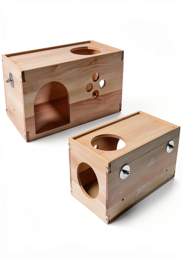 YKD Pet Chinchilla House Natural Wood Small Animal Hideout-2