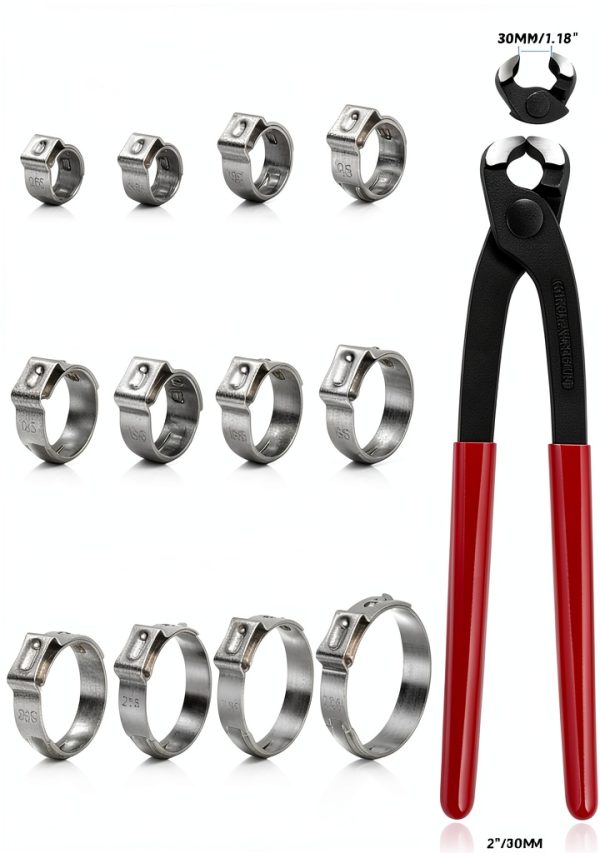 SEKSUALA Single Ear Hose Clamps 304 Stainless Steel Kit-5