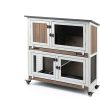 Ketive Rabbit Hutch Solid Fir Wood Two Story Indoor Cage-4