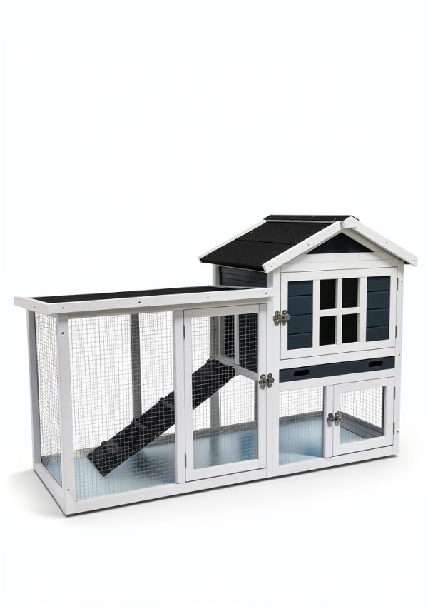 RUNSHED Rabbit Hutch Indoor Cage Solid Wood Easy Cleaning-1