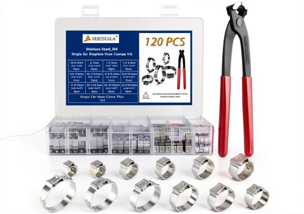 SEKSUALA Single Ear Hose Clamps 304 Stainless Steel Kit-0