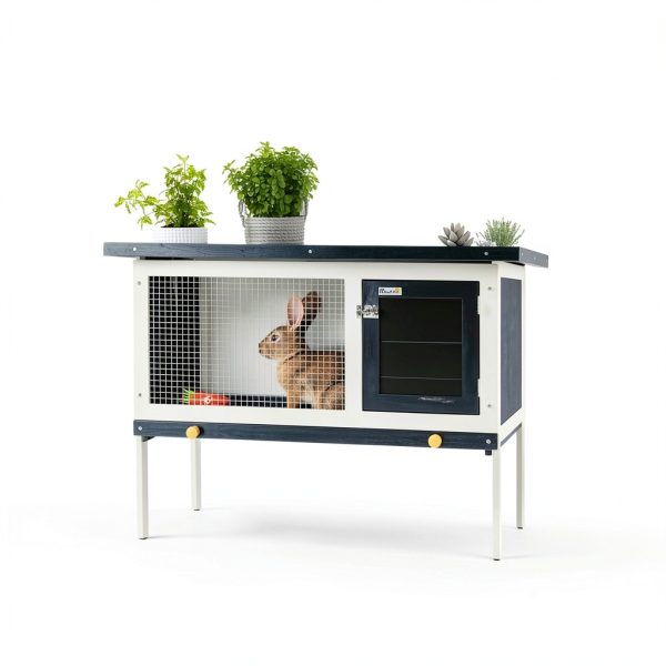 Aosom Outdoor Rabbit Hutch Weather Resistant Secure-1