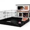 GUTINNEEN Rabbit Hutch Wheels Removable Traps Expandable-5
