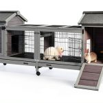 MEDEHOO Rabbit Hutch Metal Frame Easy Access Outdoor Pet-0