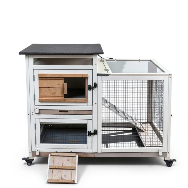 Magazoopet Rabbit Hutch Solid Fir Wood Waterproof Design-6