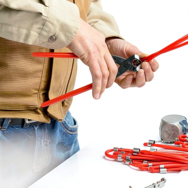HKZTUY Ear Clamp Pliers Red Steel Nylon Grip Auto Repair-5
