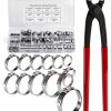 B2Jiu Stainless Steel Hose Clamps Kit with Plier 170PCS-0