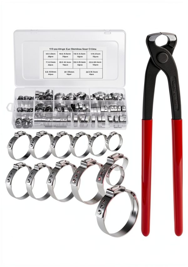 B2Jiu Stainless Steel Hose Clamps Kit with Plier 170PCS-0