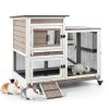 Magazoopet Rabbit Hutch Solid Fir Wood Waterproof Design-0