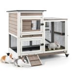 Magazoopet Rabbit Hutch Solid Fir Wood Waterproof Design-0