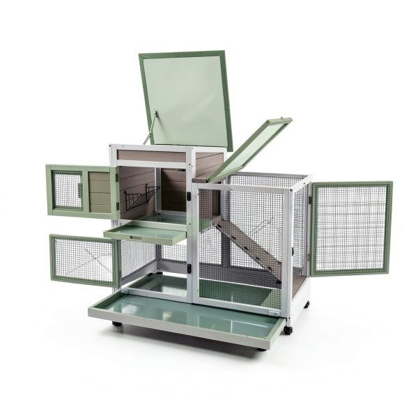 Magazoopet Rabbit Hutch Solid Fir Wood Waterproof Design-4