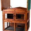 TRIXIE Rabbit Hutch Brown Two Story Outdoor Pet Enclosure-6