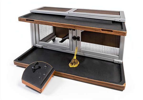 Ketive Rabbit Hutch Solid Fir Wood Two Story Indoor Cage-3