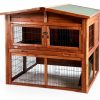 TRIXIE Rabbit Hutch Brown Two Story Outdoor Pet Enclosure-8