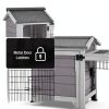 MEDEHOO Rabbit Hutch Metal Frame Easy Access Outdoor Pet-4