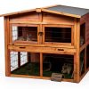 TRIXIE Rabbit Hutch Brown Two Story Outdoor Pet Enclosure-1