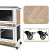 Ketive Rabbit Hutch Solid Fir Wood Two Story Indoor Cage-5