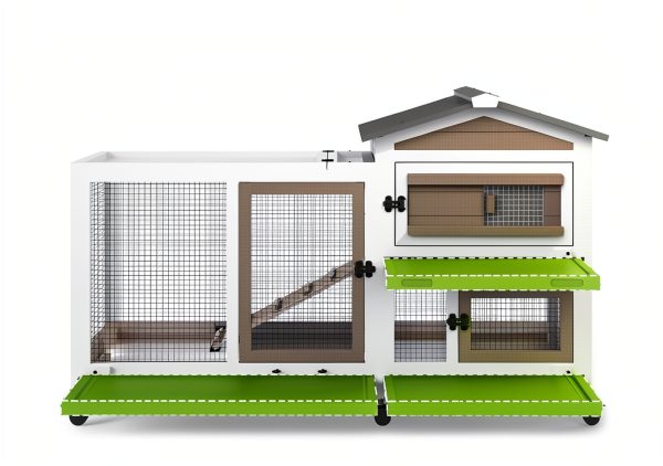 Mayugardening Rabbit Hutch 2-Story Waterproof Design-1