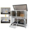 Mayugardening Cedar Rabbit Hutch Two‑Level-6