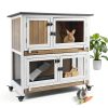 Mayugardening Cedar Rabbit Hutch Two‑Level-0