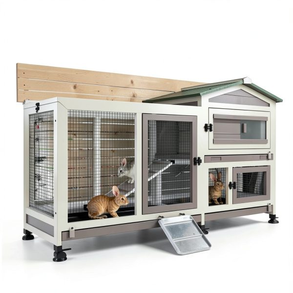 Mayugardening Rabbit Hutch 2-Story Waterproof Design-0