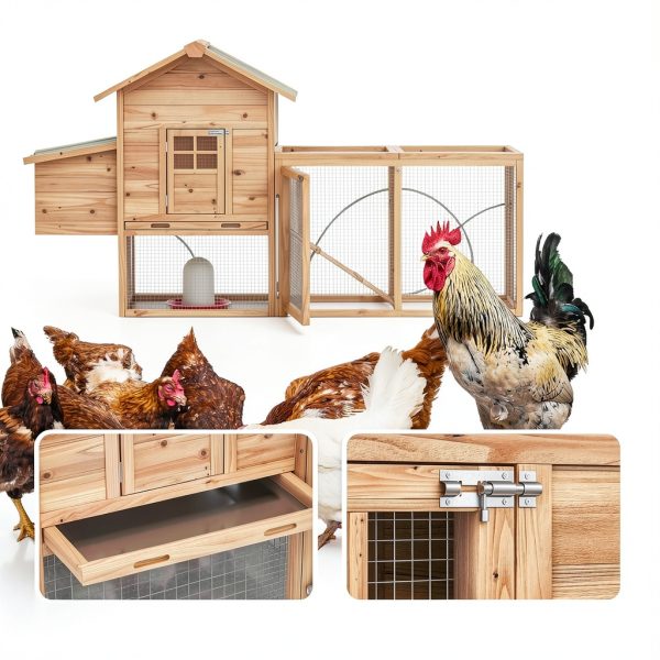 GOJOOASIS Wooden Chicken Coop 80x44 Outdoor-2