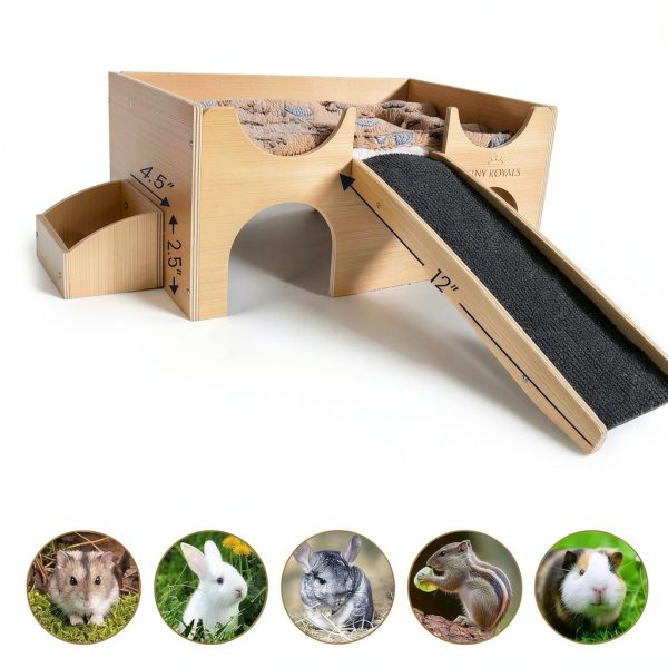 Guinea Pig Hideout by Tiny Royals Natural Wood-4