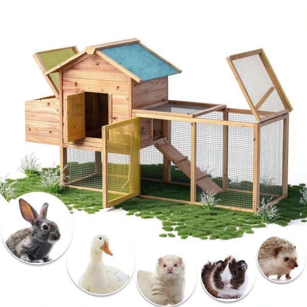 GOJOOASIS Wooden Chicken Coop 80x44 Outdoor-3