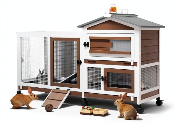 Mayugardening Rabbit Hutch 2-Story Waterproof Design-3