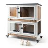 Mayugardening Cedar Rabbit Hutch Two‑Level-7