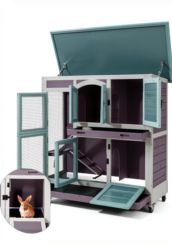 Suumerpeyt Indoor Chicken Coop for Small Pets Grey M-3
