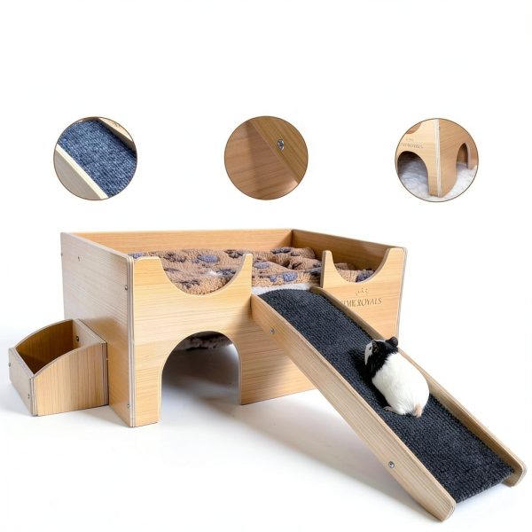 Guinea Pig Hideout by Tiny Royals Natural Wood-2
