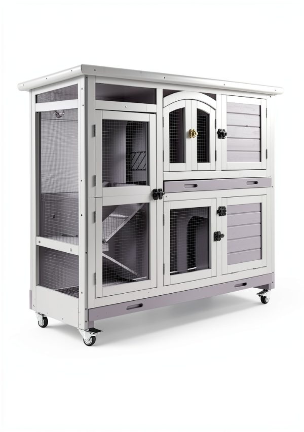 Suumerpeyt Indoor Chicken Coop for Small Pets Grey M-6