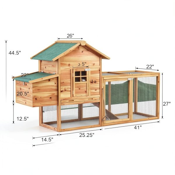 GOJOOASIS Wooden Chicken Coop 80x44 Outdoor-5