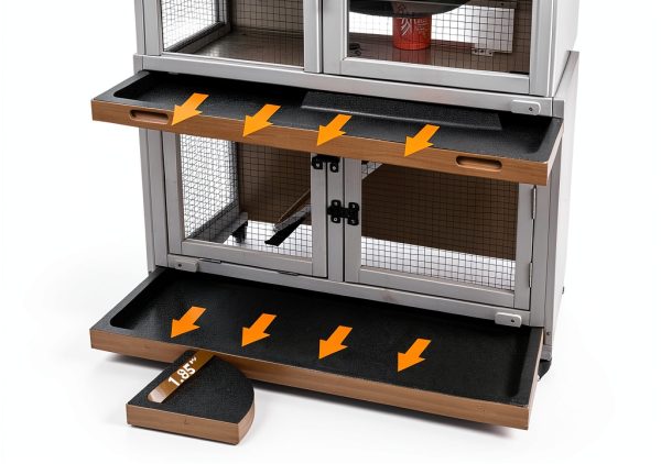 Mayugardening Cedar Rabbit Hutch Two‑Level-1