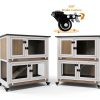 Mayugardening Cedar Rabbit Hutch Two‑Level-3